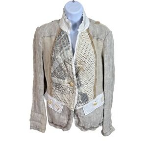 Elisa Cavaletti Daniela Dallavalle Jacket Sz XS Linen Cotton Stretch Art to Wear